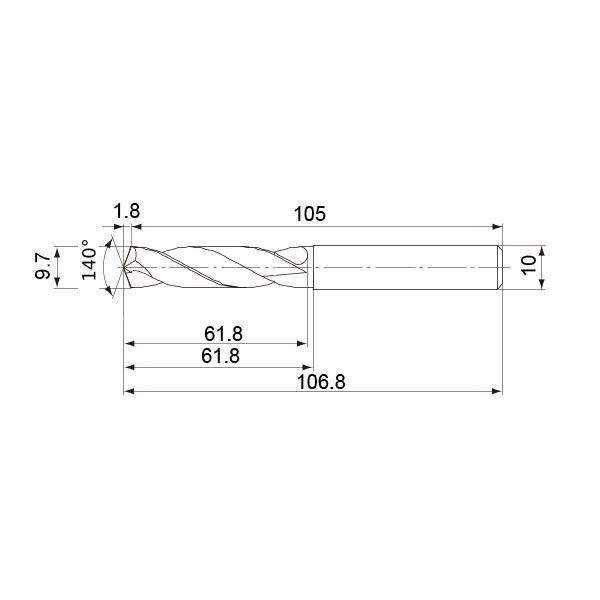 Фото 2: MVE1100X02S110 DP1020 сверло твердосплавное