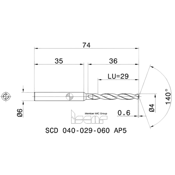 Фото 2: SCD 040-029-060 AP5 cверло твердосплавное