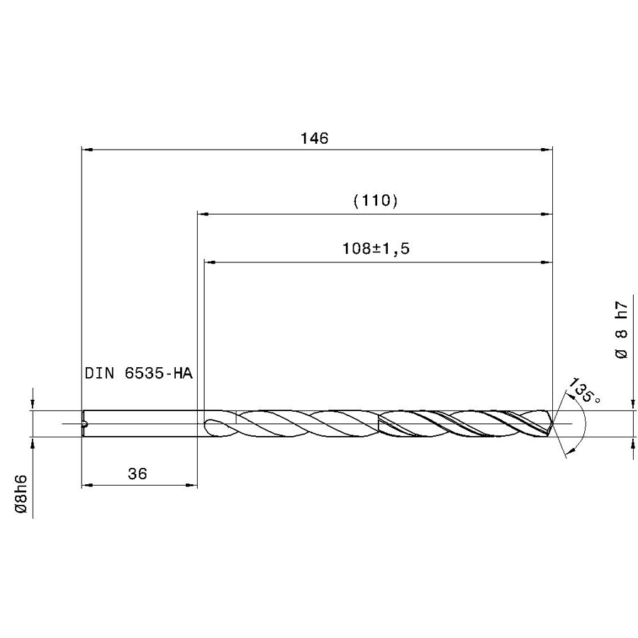 5525-8,000 схема твердосплавного сверла с размерами