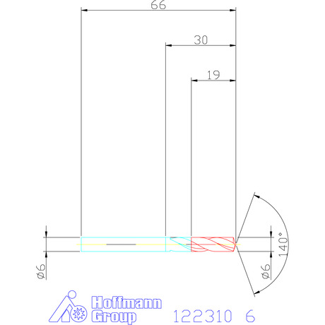 122310 6,0 схема твердосплавного сверла с размерами