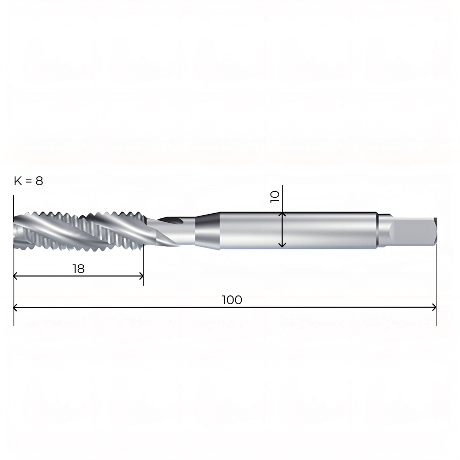 Фото 2: Метчик м/р 10х1.5 гл винт. кан. HSS-E DB11010150 Deskar