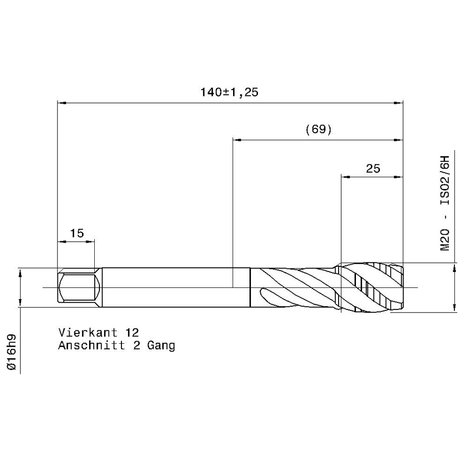 5594 20.000 m20 схема метчика машинного m с размерами
