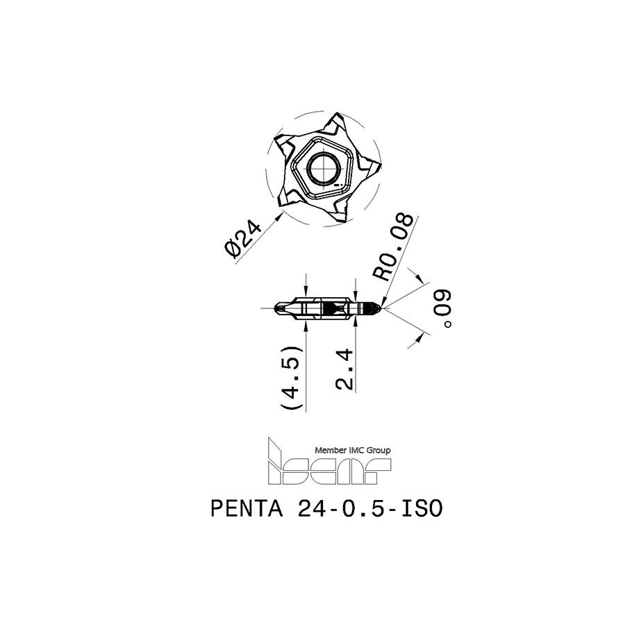 Фото 3: PENTA 24N 0.5 ISO IC908 пластина резьбовая