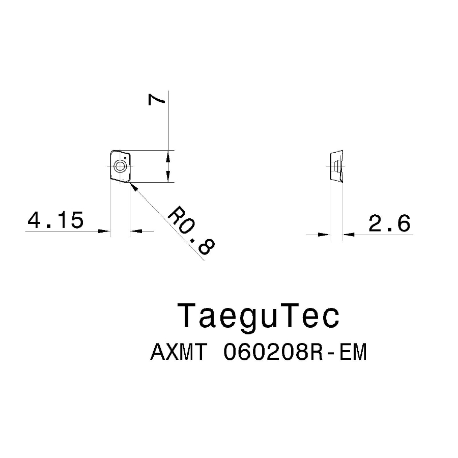 Фото 2: AXMT 060208R EM TT9030 пластина для фрез