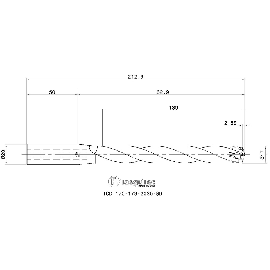 tcd 170-179-20s0-8d схема корпуса сверла для пластин с размерами