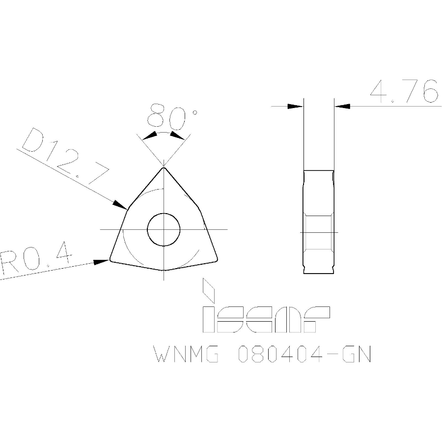 Фото 2: WNMG 080404 GN IC8250 пластина для точения