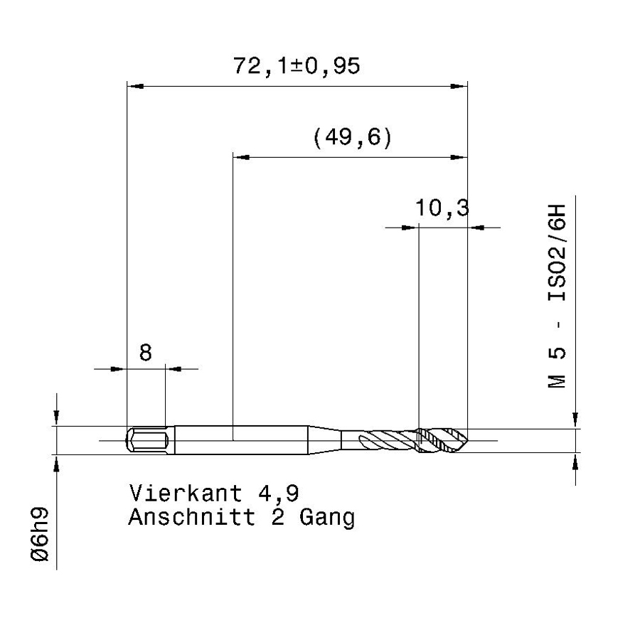 5554 5.000 m5 схема метчика машинного m с размерами