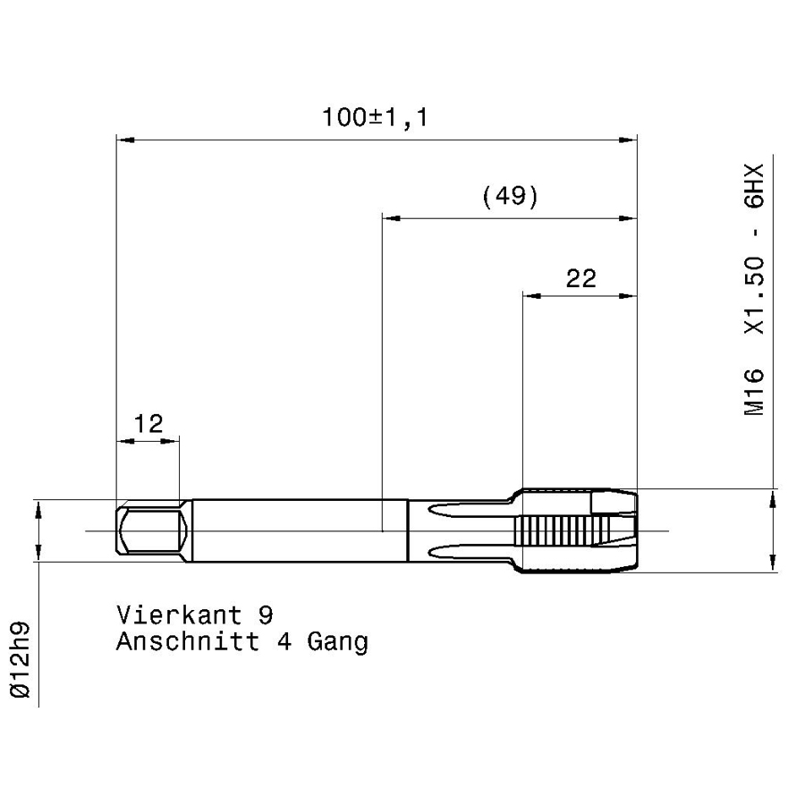 4219 16.007 m16х1,5 схема с размерами метчик машинный m