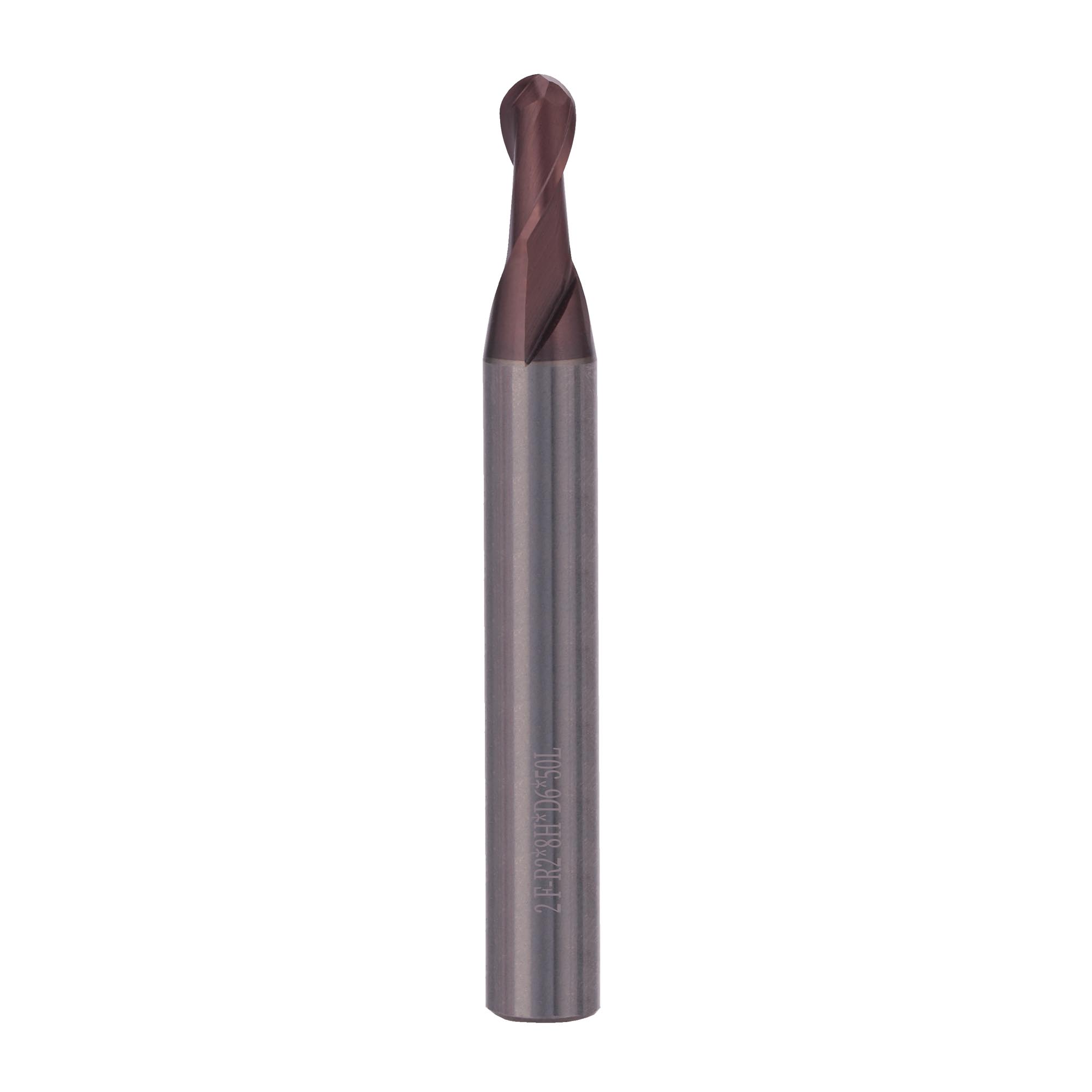 D4х6х8х50 ц/х 2F TiAlN фреза сферическая Qtool - фотография 1 Фото 1: D4х6х8х50 ц/х 2F TiAlN фреза сферическая Qtool
