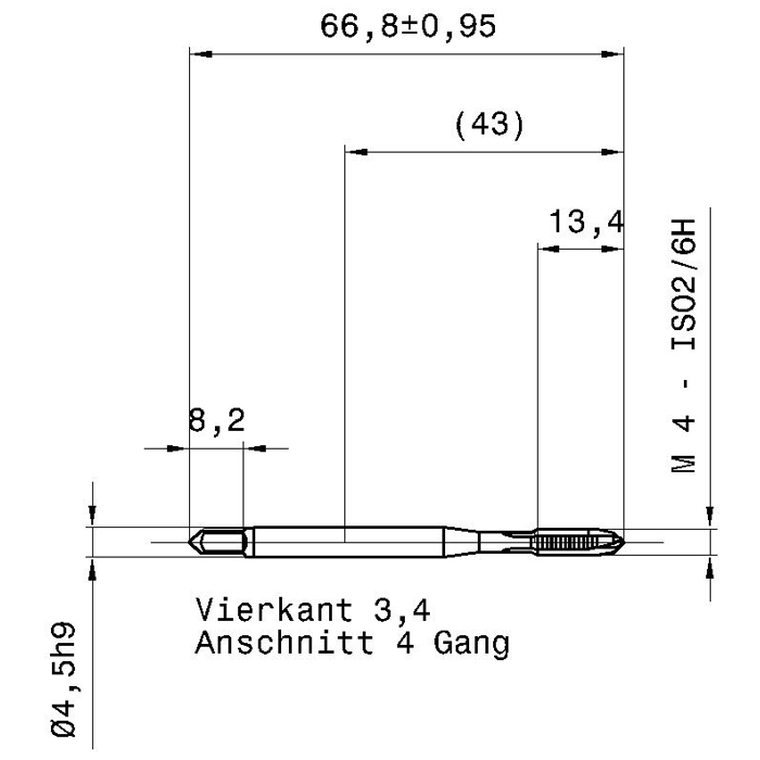 5597 4.000 m4 схема метчика машинного m с размерами