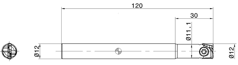 Фото 2: HCE D12-A-L120-C12 фреза со сменными пластинами