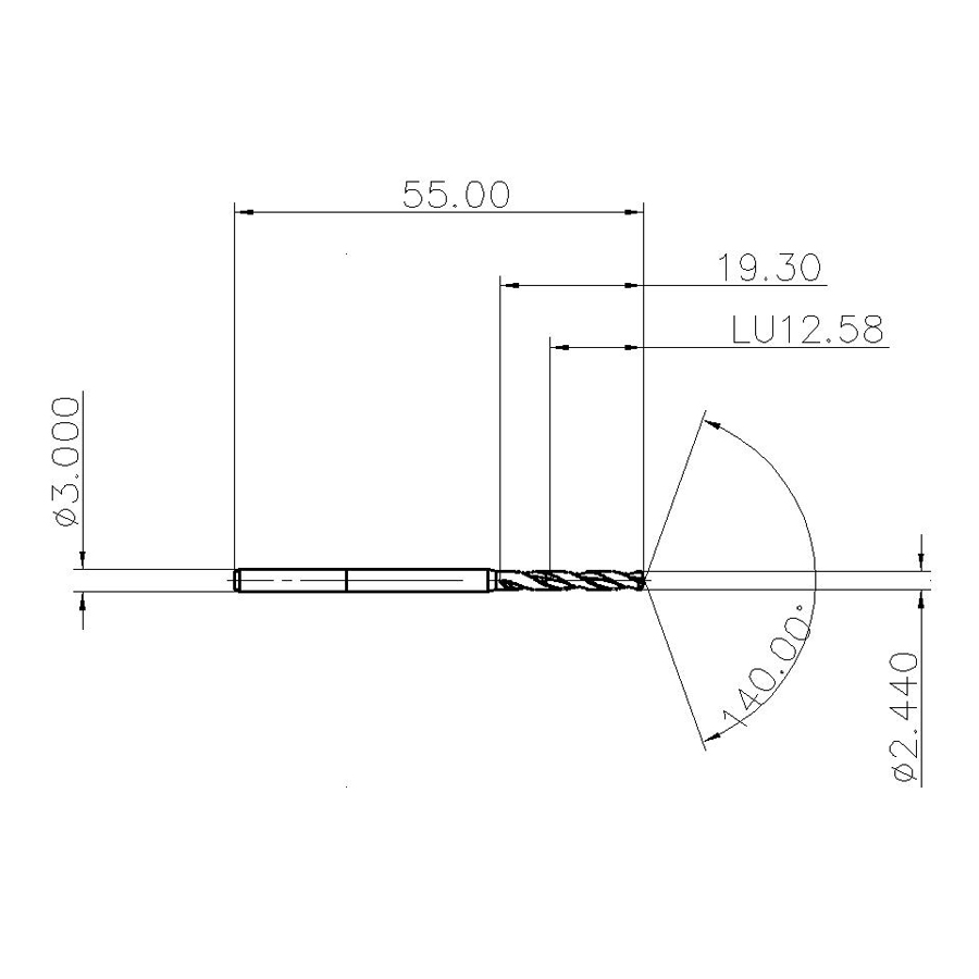 DSM0244G05 YH180 сверло твердосплавное - фотография 2 dsm0244g05 yh180 схема твердосплавного сверла с размерами