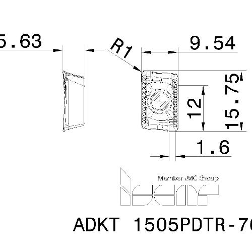 Фото 2: ADKT 1505PDTR 76 IC910 пластина для фрез