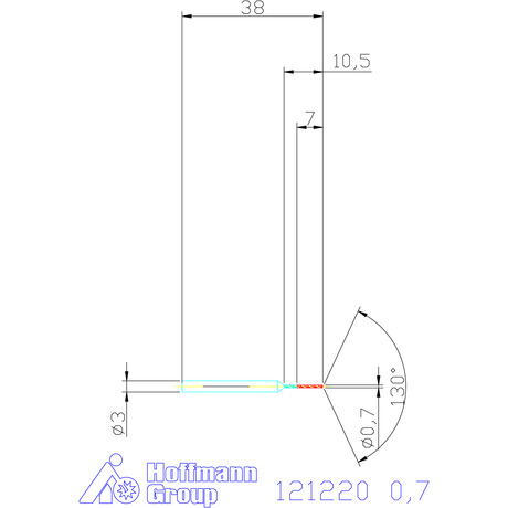 121220 0,7 схема твердосплавного сверла с размерами