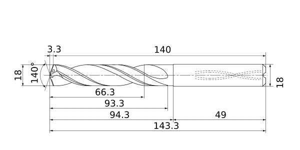 Фото 4: MPS1-1800L-DIN-C DP1021 сверло твердосплавное под СОЖ 