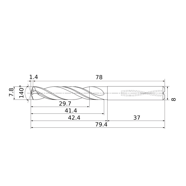 mps1-0780s-din-c dp 1021 схема твердосплавного сверла с размерами