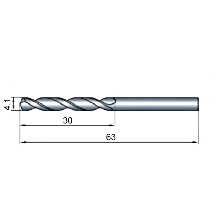 Фото 2: 4.1х30х63 ц/х цельное сред.сер. сверло твердосплавное ВК8 (И)