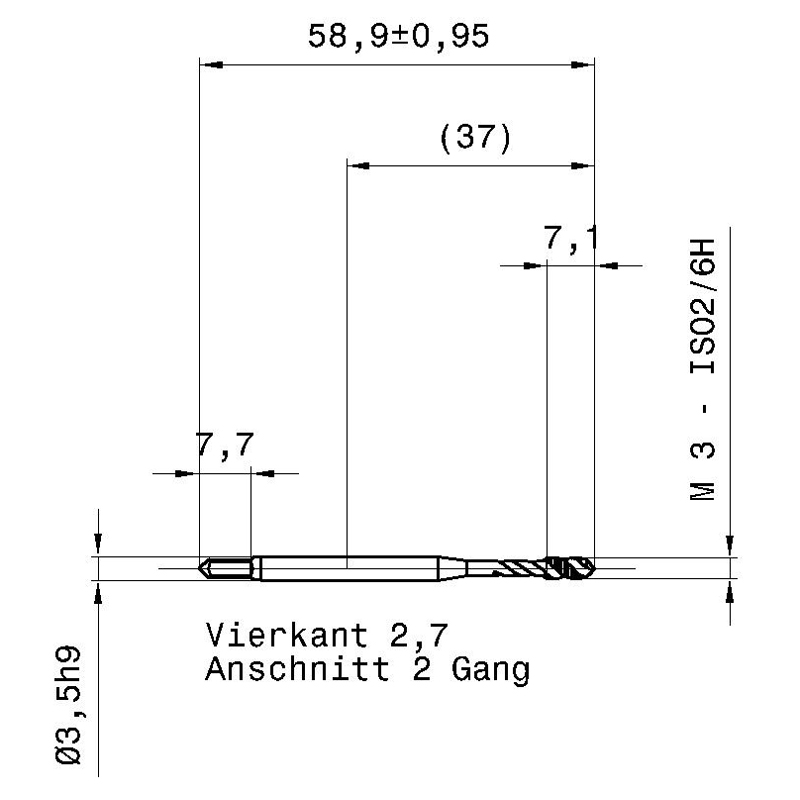 5551 3.000 схема метчика машинного m с размерами