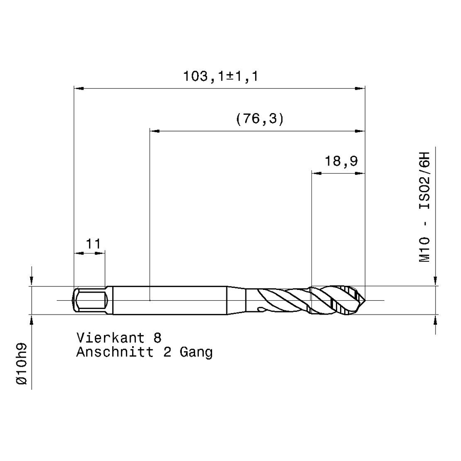 5594 10.000 m10 схема метчика машинного m с размерами