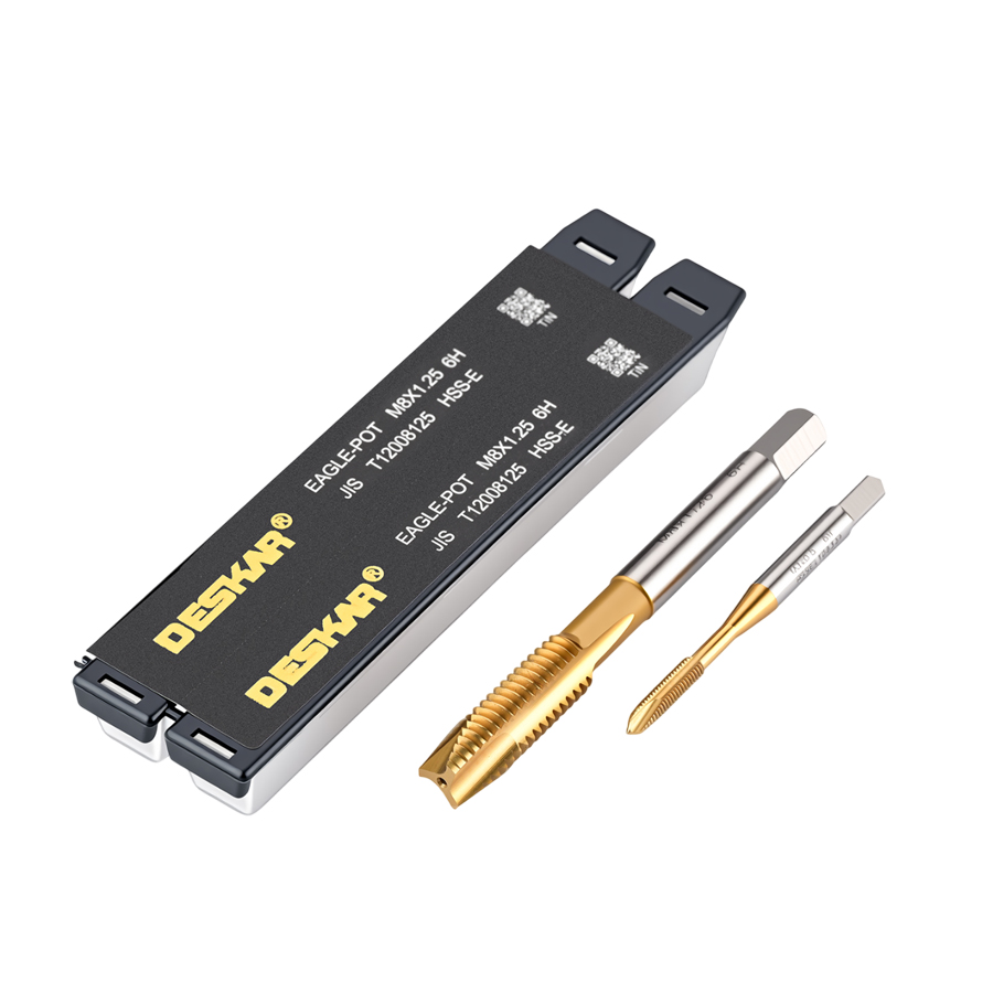 Фото 3: Метчик м/р 8.0х1.25 скв прям. кан. HSS-E TiN DT12008125 Deskar