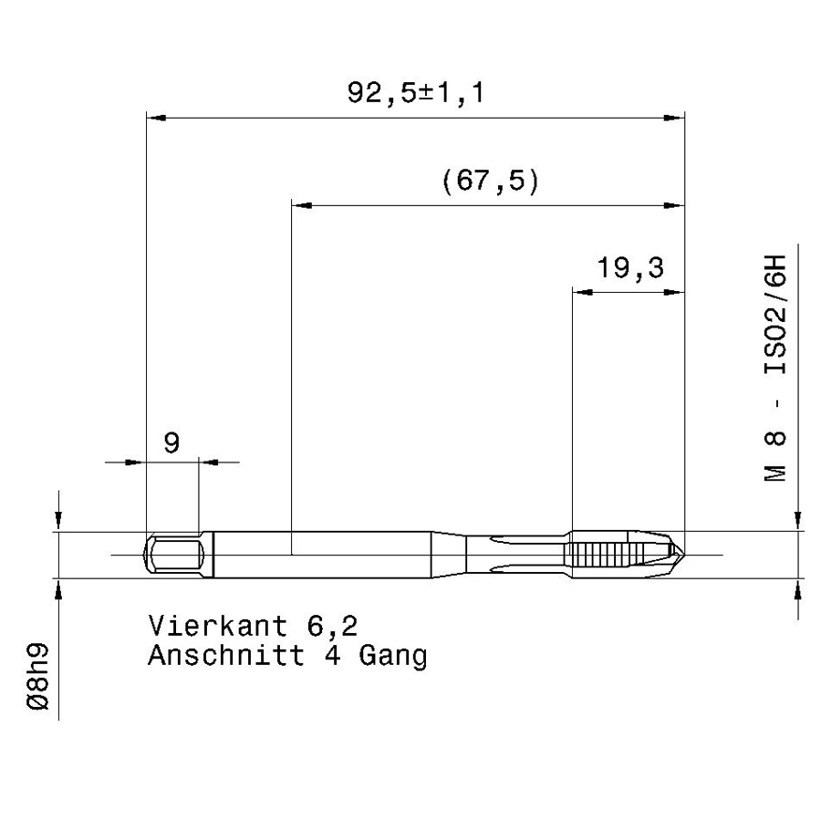 5559 8.000 схема метчика машинного m с размерами