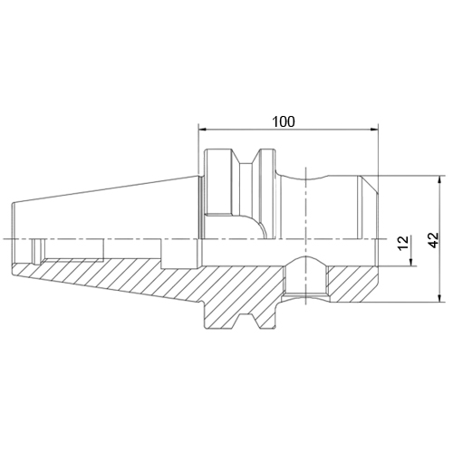 Патрон для концевых фрез с хвостовиком Weldon BT50-SLA-12-100 OLICNC - фотография 2 Фото 2: Патрон для концевых фрез с хвостовиком Weldon BT50-SLA-12-100 OLICNC