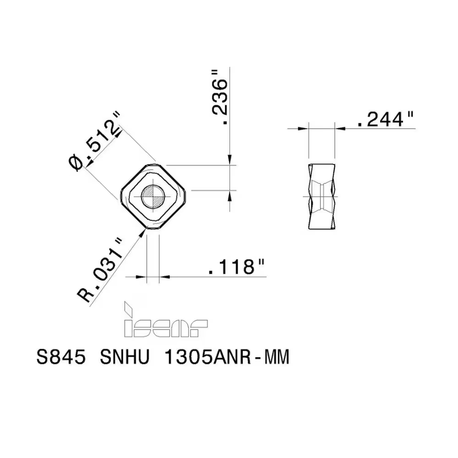 Фото 2: S845 SNHU 1305ANR MM IC830 пластина для фрез