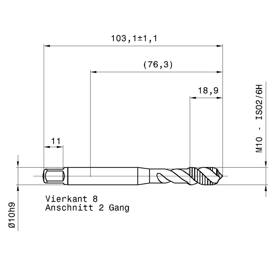 5551 10.000 схема метчика машинного m с размерами