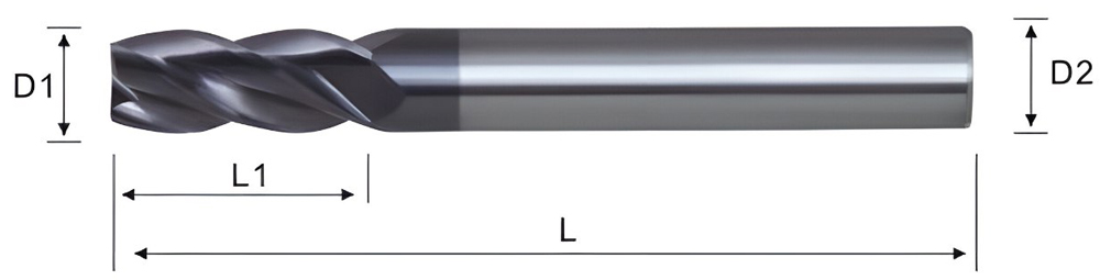 Фото 2: 18х18х45х100 ц/х 4F TiALN фреза концевая DESKAR