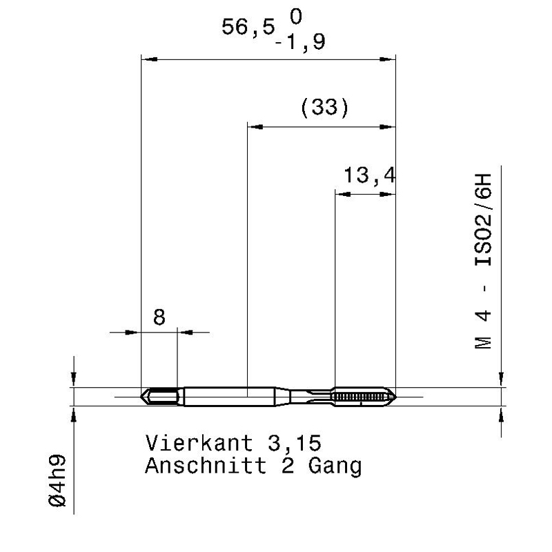 4035 4.000 m4х0,7 схема с размерами метчик машинный m