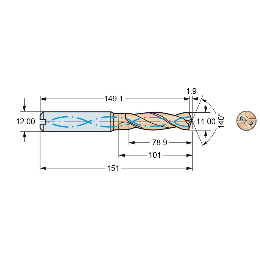 r840-1100-70-a1a 1220 схема твердосплавного сверла с размерами
