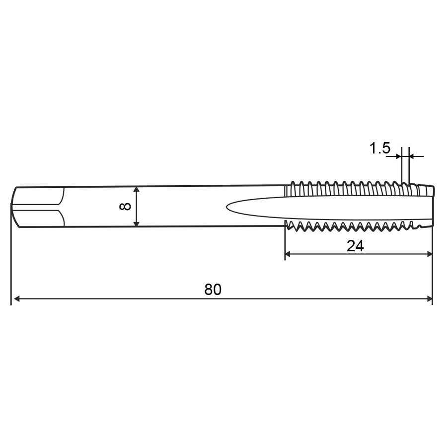 Фото 2: Метчик м/р 10,0х1,5 кл.2 HSS-V скв. ZUMO, арт: V301010101100000