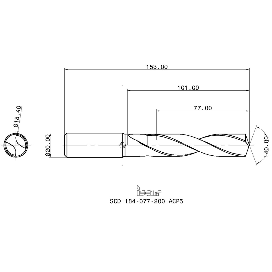 scd 184-077-200 acp5 схема твердосплавного сверла с размерами