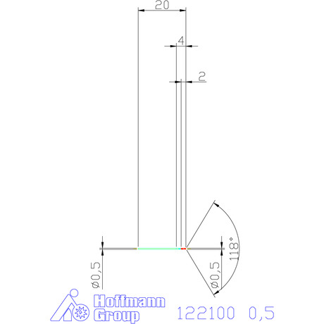122100 0,5 схема твердосплавного сверла с размерами