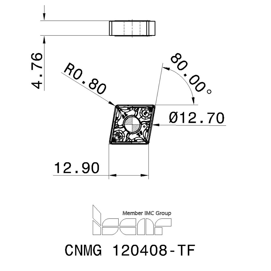 Фото 2: CNMG 120408-NF IC807 пластина для точения