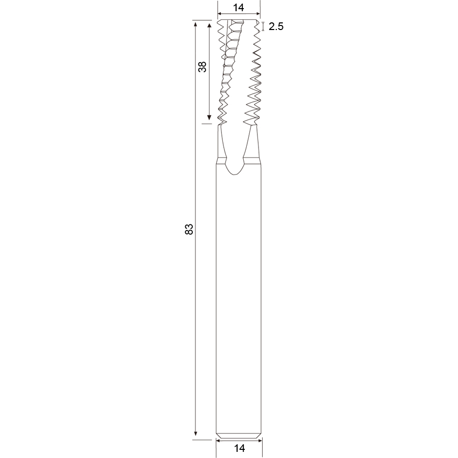 Фото 2: QM18х2.5хD14 резьбофреза цельная твердосплавная полновитковая Geefun