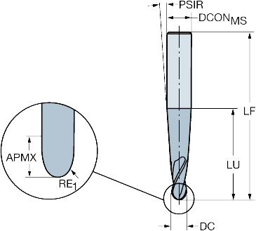 Фото 2: R216.53-04040RAL40G 1620 фреза сферическая