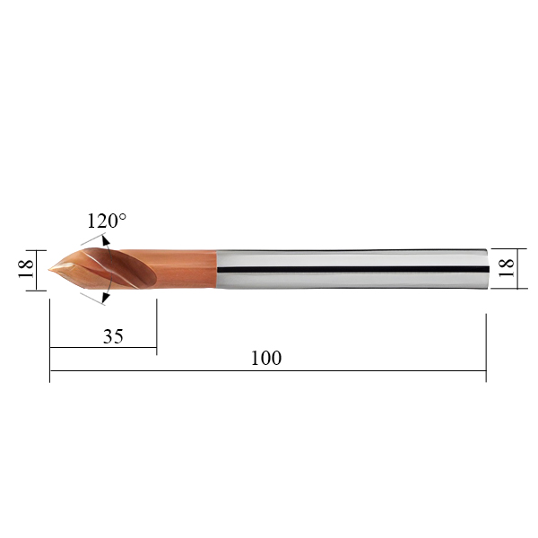 18x35x18x100 120° TiN VHM LBC1835181DT120 сверло центровочное твердосплавное - фотография 2 Фото 2: 18x35x18x100 120° TiN VHM LBC1835181DT120 сверло центровочное твердосплавное