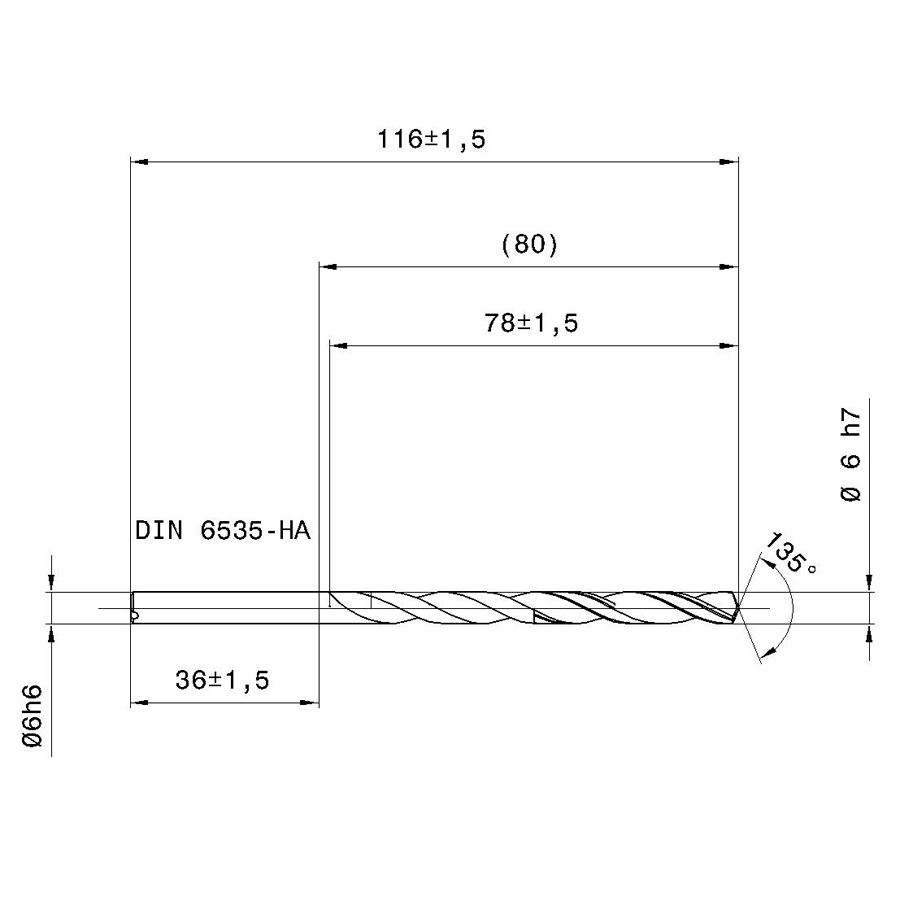 5525-6,000 схема твердосплавного сверла с размерами