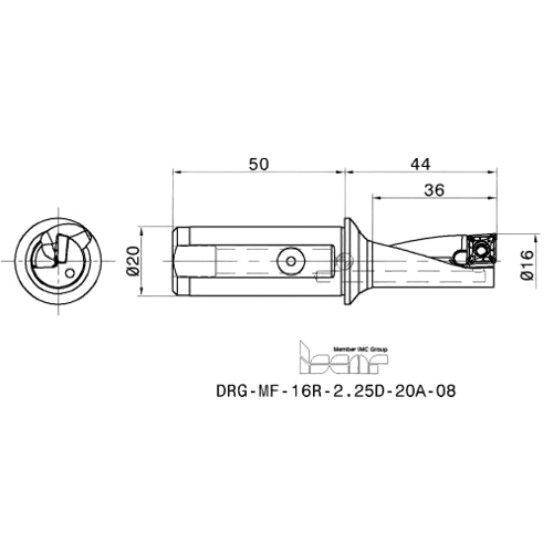 Фото 2: DR-MF-16R-2.25D-20A-08 корпусное сверло под пластину
