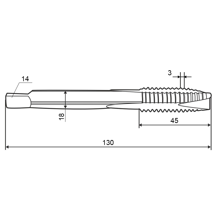 Фото 2: Метчик м/р 24,0х3,0 кл.2 HSS-V inox скв. ZUMO, арт: V302020201240000