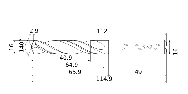 Фото 4: MPS1-1600S-DIN-C DP1021 сверло твердосплавное под СОЖ 