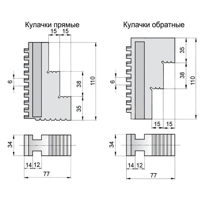 Фото 2: 320 мм К72 комплект каленых кулачков 4 шт (z) Qtool