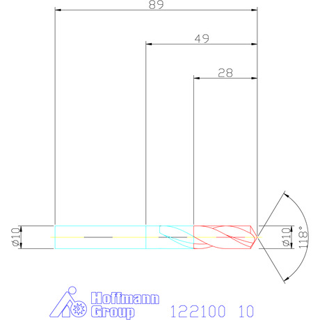 122100 10,0 схема твердосплавного сверла