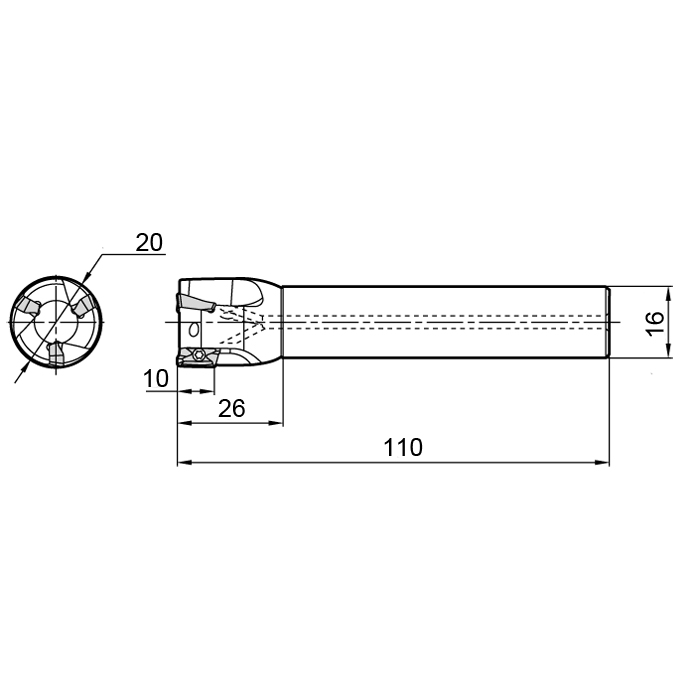 Фото 2: MEC20-S16-11T фреза со сменными пластинами
