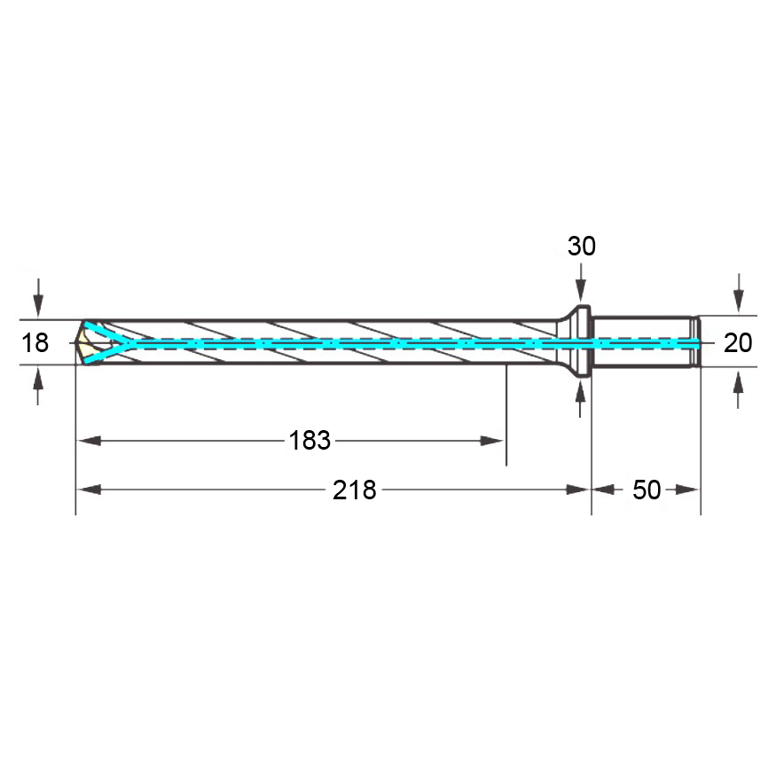 Фото 2: B4010.F20.18.0.Z02.180R корпусное сверло под головку 