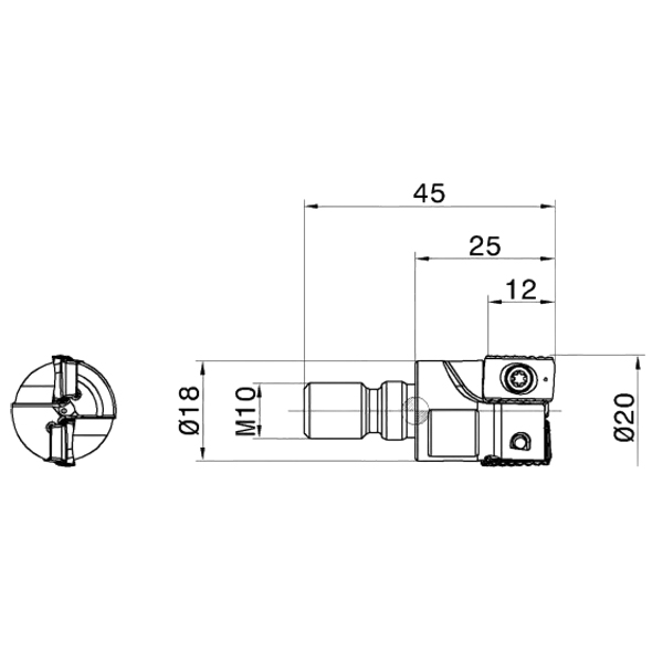 Фото 2: P290 EPW D20-2-M10-12 фреза со сменными пластинами