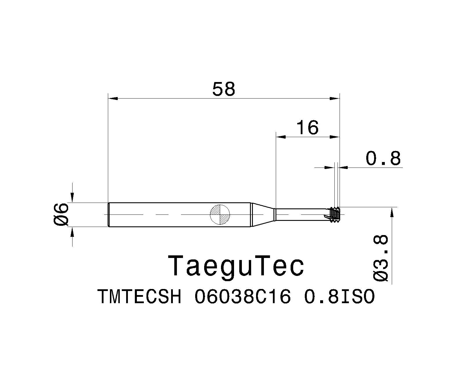 Фото 2: MTECS 06038C16 0.8ISO IC908 резьбофреза