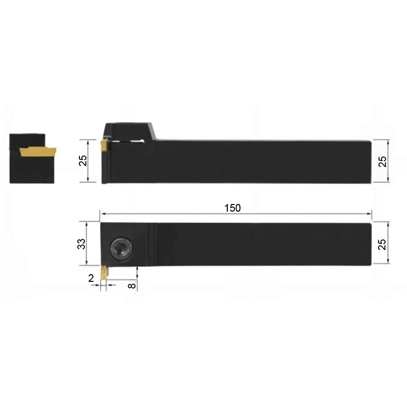 MGEVR2525-2T8 державка отрезная DESKAR - фотография 2 Фото 2: MGEVR2525-2T8 державка отрезная DESKAR