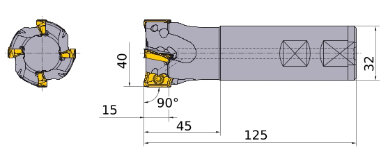 Фото 2: APX4000R403WA32SA фреза со сменными пластинами